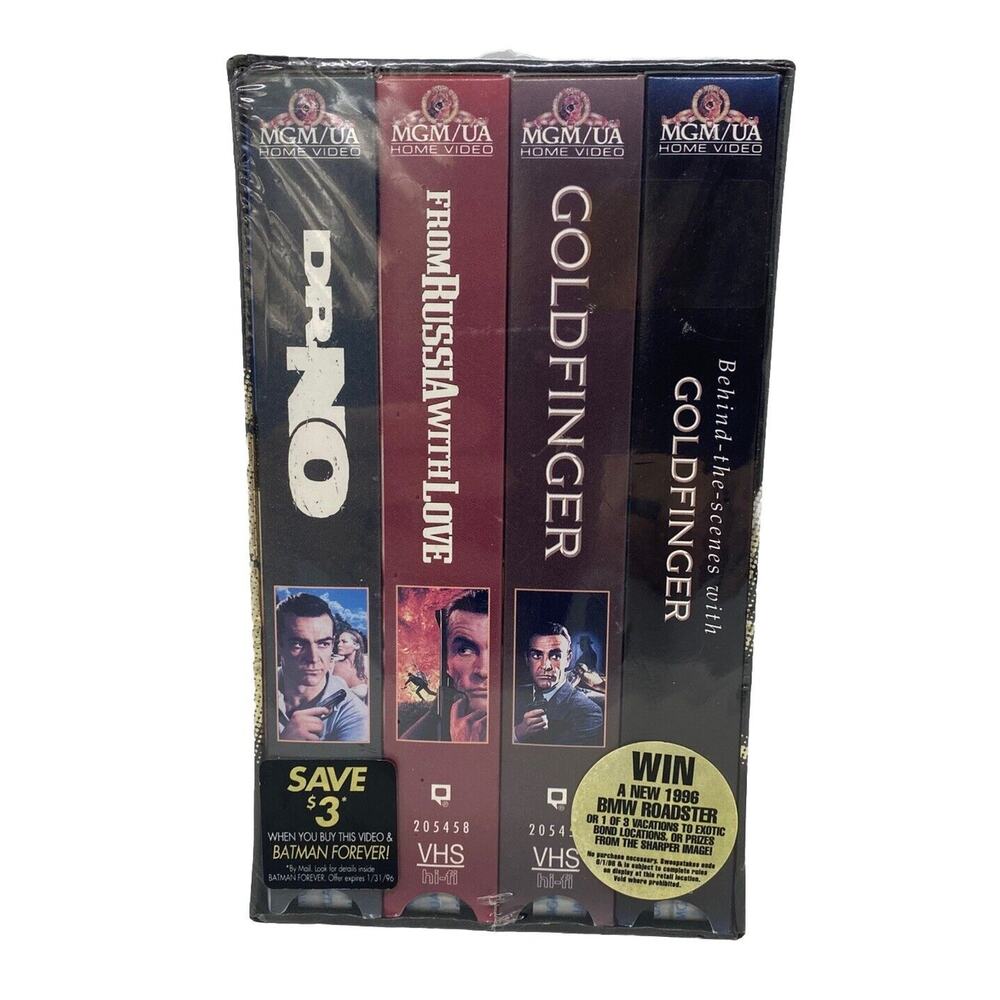 Bond 007 Gift Set Volume 1 VHS 1995 4-Tape Set Three Bond Features New - Picture 12 of 12